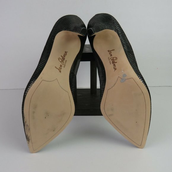 Sam Edelman ZOLA Women's Leather Metallic Pointed Toe Pump Heels Sz 8.5 LOOK! - Picture 6 of 7